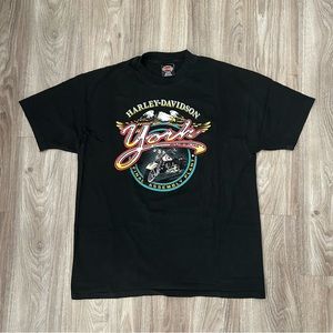 VTG Vintage 1996 Harley Davidson York Museum Black T-Shirt Men’s Size XL